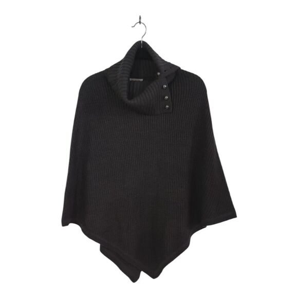 NWT Michael Kors Charcoal Knit Poncho OS - Picture 2 of 8